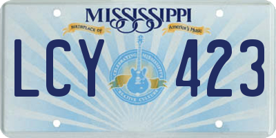 MS license plate LCY423