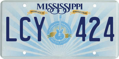 MS license plate LCY424