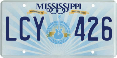 MS license plate LCY426