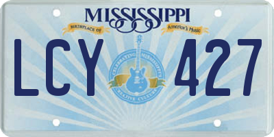 MS license plate LCY427