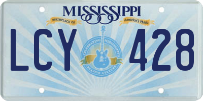 MS license plate LCY428