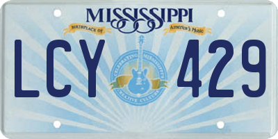 MS license plate LCY429
