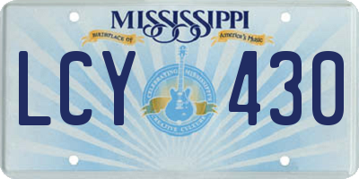 MS license plate LCY430