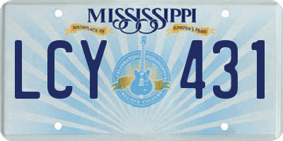 MS license plate LCY431
