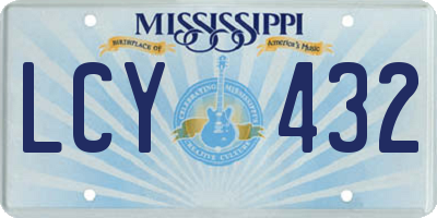 MS license plate LCY432