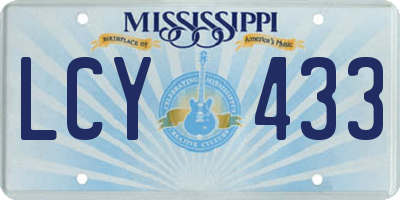 MS license plate LCY433