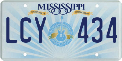 MS license plate LCY434