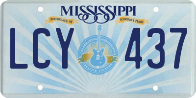 MS license plate LCY437