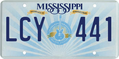 MS license plate LCY441