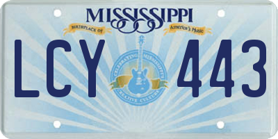 MS license plate LCY443