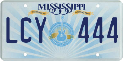 MS license plate LCY444