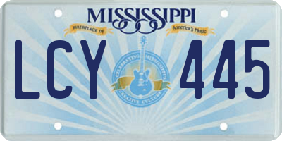 MS license plate LCY445