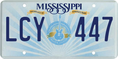 MS license plate LCY447