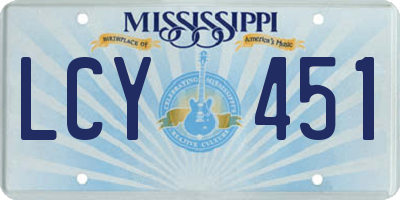MS license plate LCY451