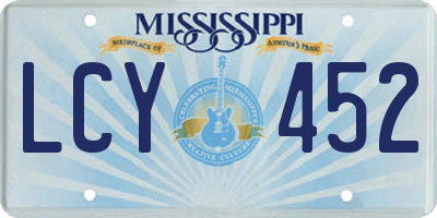 MS license plate LCY452