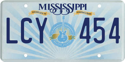 MS license plate LCY454