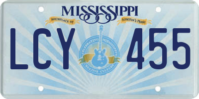 MS license plate LCY455