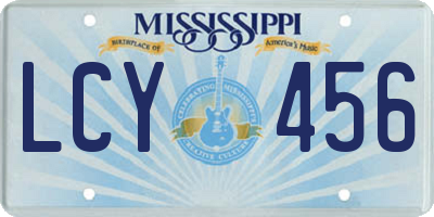 MS license plate LCY456