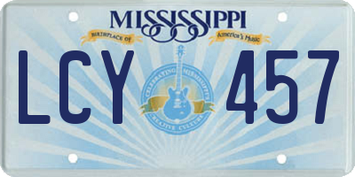 MS license plate LCY457