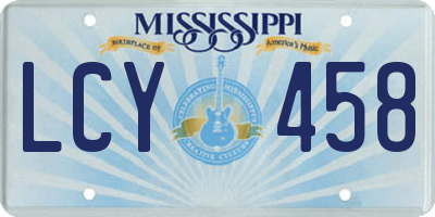 MS license plate LCY458