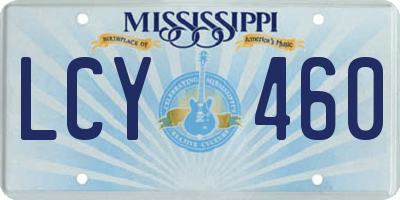 MS license plate LCY460