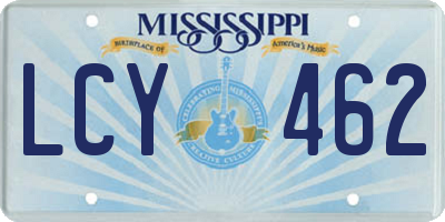 MS license plate LCY462