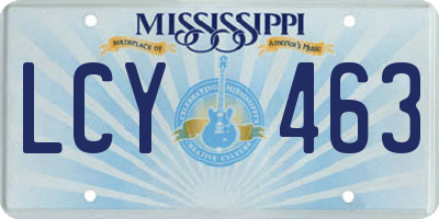 MS license plate LCY463
