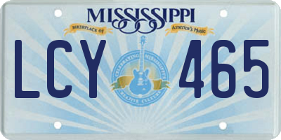 MS license plate LCY465