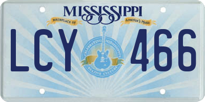 MS license plate LCY466