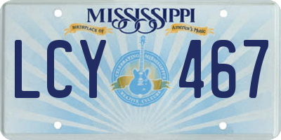 MS license plate LCY467
