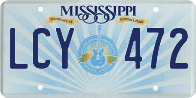 MS license plate LCY472