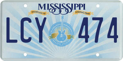 MS license plate LCY474