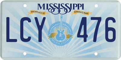 MS license plate LCY476