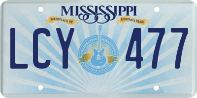 MS license plate LCY477