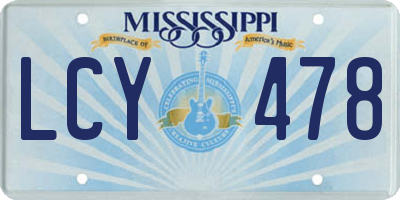 MS license plate LCY478