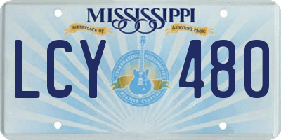 MS license plate LCY480