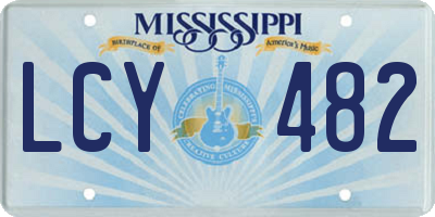 MS license plate LCY482