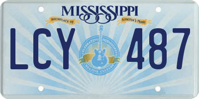 MS license plate LCY487