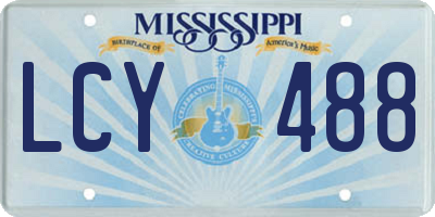 MS license plate LCY488