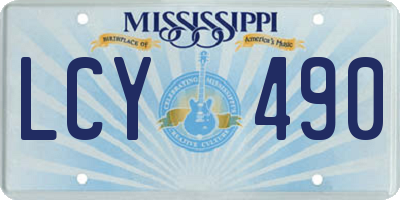 MS license plate LCY490