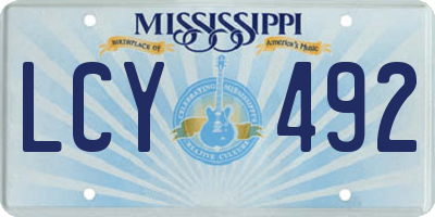 MS license plate LCY492