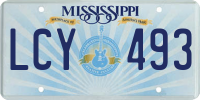 MS license plate LCY493