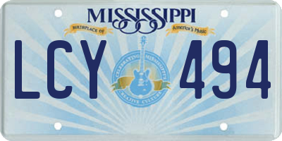 MS license plate LCY494