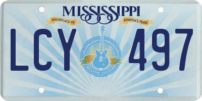 MS license plate LCY497