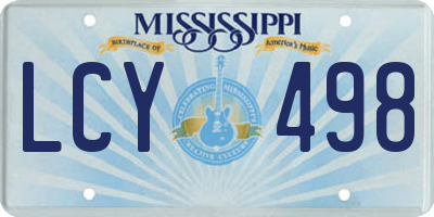 MS license plate LCY498