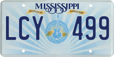 MS license plate LCY499