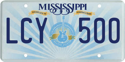 MS license plate LCY500