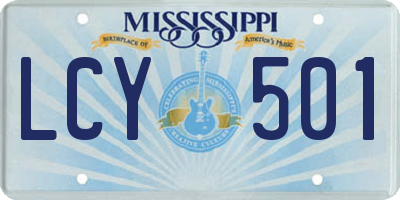 MS license plate LCY501