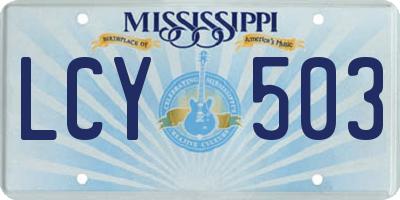 MS license plate LCY503