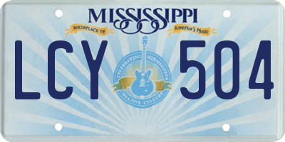 MS license plate LCY504
